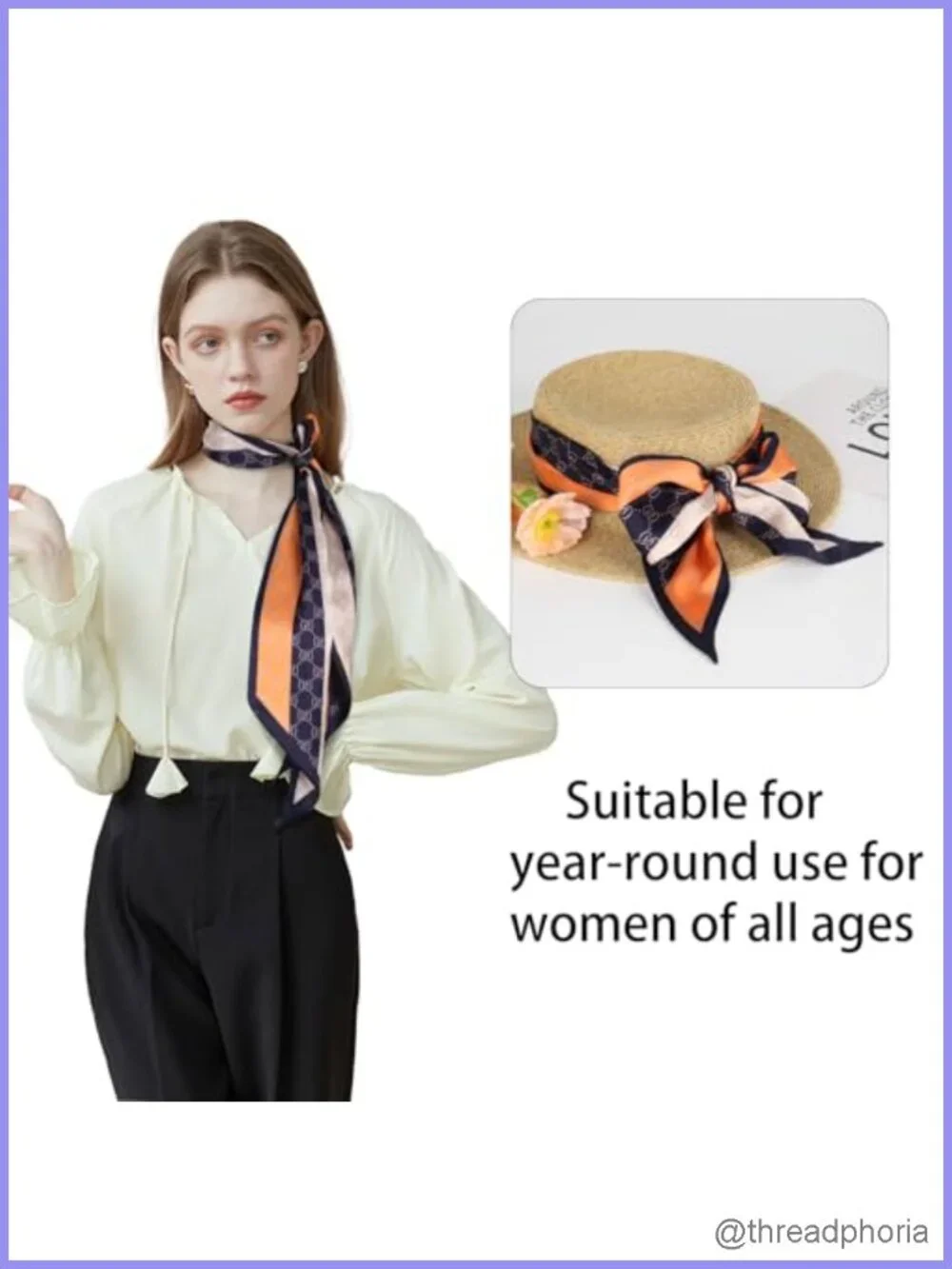 Silk Like Satin Head Scarf Square Neck Scarf for Hair Bags
